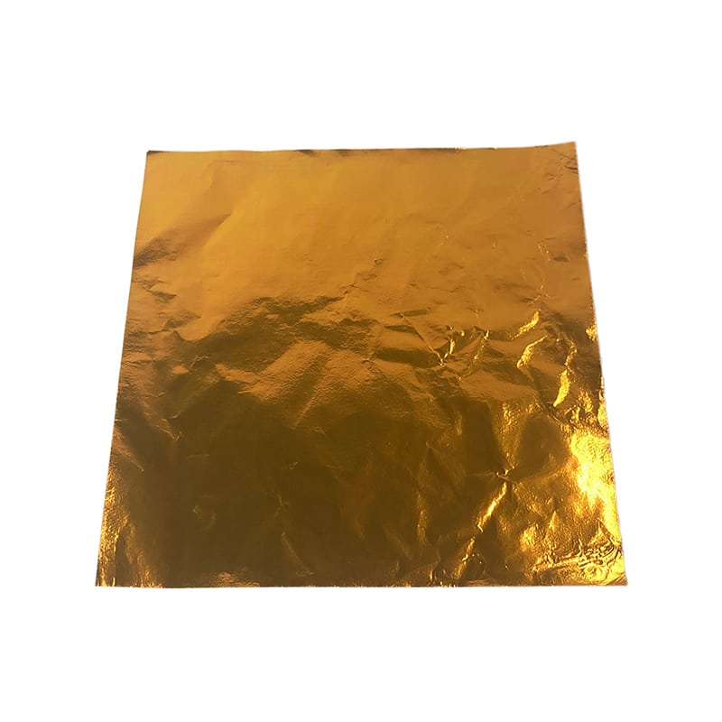 木村アルミ箔 アルミ箔平判 合紙入 9μ 90×90 濃金 1000枚/袋（ご注文単位1袋）【直送品】