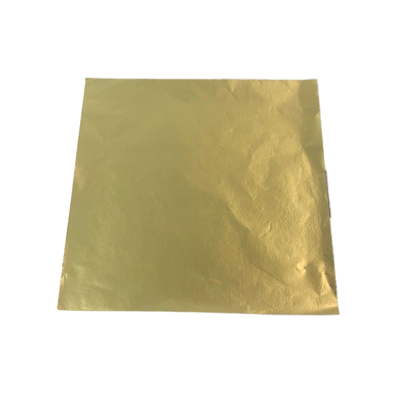 木村アルミ箔 アルミ箔平判 合紙入 9μ 90×90 ケシ金 1000枚/袋（ご注文単位1袋）【直送品】