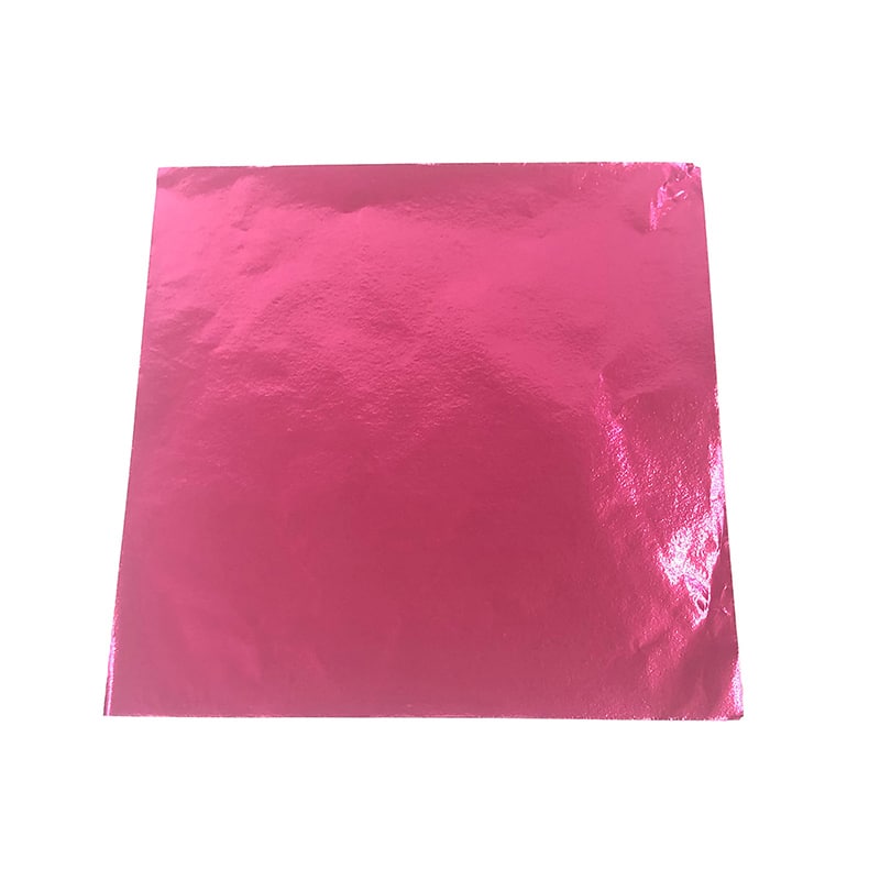 木村アルミ箔 アルミ箔平判 合紙入 9μ 90×90 ピンク 1000枚/袋（ご注文単位1袋）【直送品】