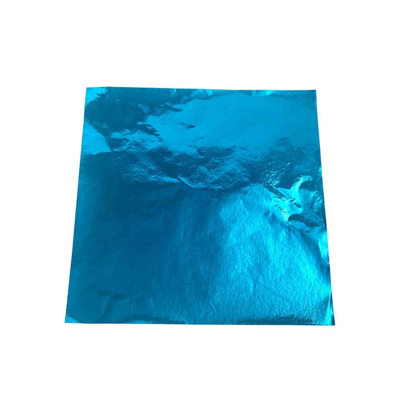 木村アルミ箔 アルミ箔平判 合紙入 9μ 90×90 青 1000枚/袋（ご注文単位1袋）【直送品】