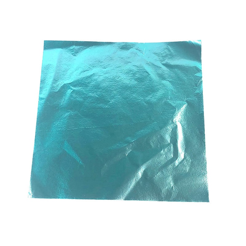 木村アルミ箔 アルミ箔平判 合紙入 9μ 90×90 ウスブルー 1000枚/袋（ご注文単位1袋）【直送品】