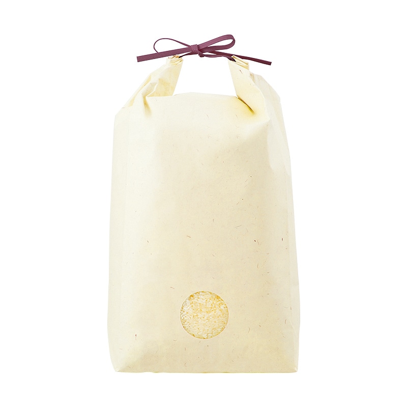 マルタカ 米袋 紐付カラークラフト 無地くぬぎ 窓あり 5kg KH0860 300枚/箱(ご注文単位1箱)【直送品】