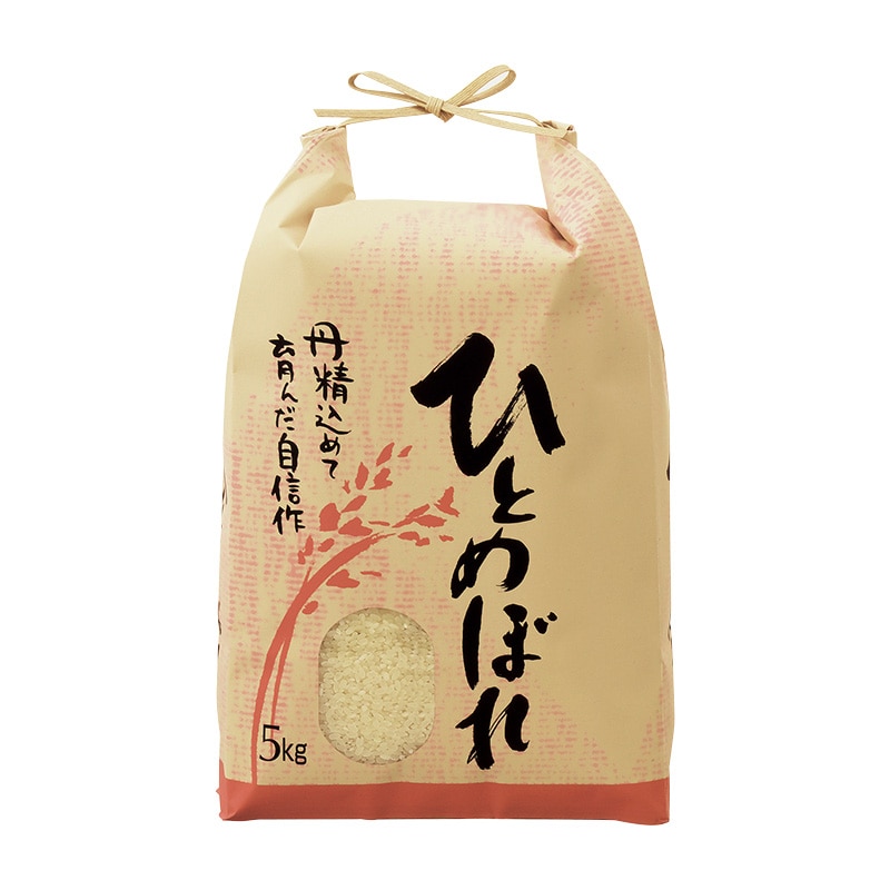 マルタカ 米袋 紐付クラフト 保湿タイプ ひとめぼれ 稲の香り 窓あり 5kg KHP006 300枚/箱(ご注文単位1箱)【直送品】