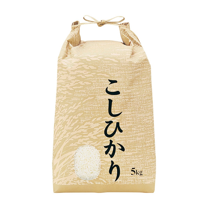 マルタカ 米袋 紐付クラフト 保湿タイプ こしひかり 稲つむぎ 窓あり 5kg KHP160 300枚/箱(ご注文単位1箱)【直送品】