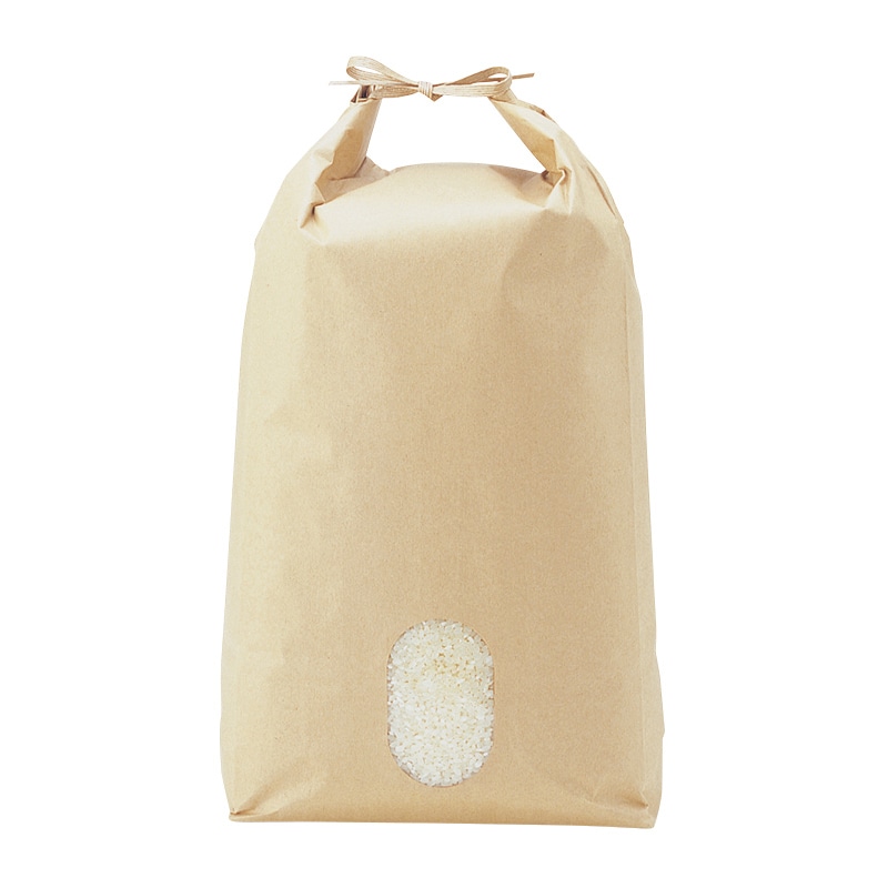 マルタカ 米袋 紐付クラフト 保湿タイプ 無地 窓あり 5kg KHP830 300枚/箱(ご注文単位1箱)【直送品】