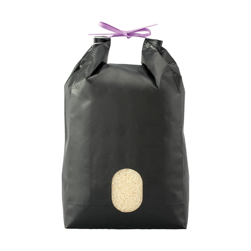 マルタカ 米袋 紐付カラークラフト 保湿タイプ 無地 墨 窓あり 5kg KHP861 300枚/箱(ご注文単位1箱)【直送品】