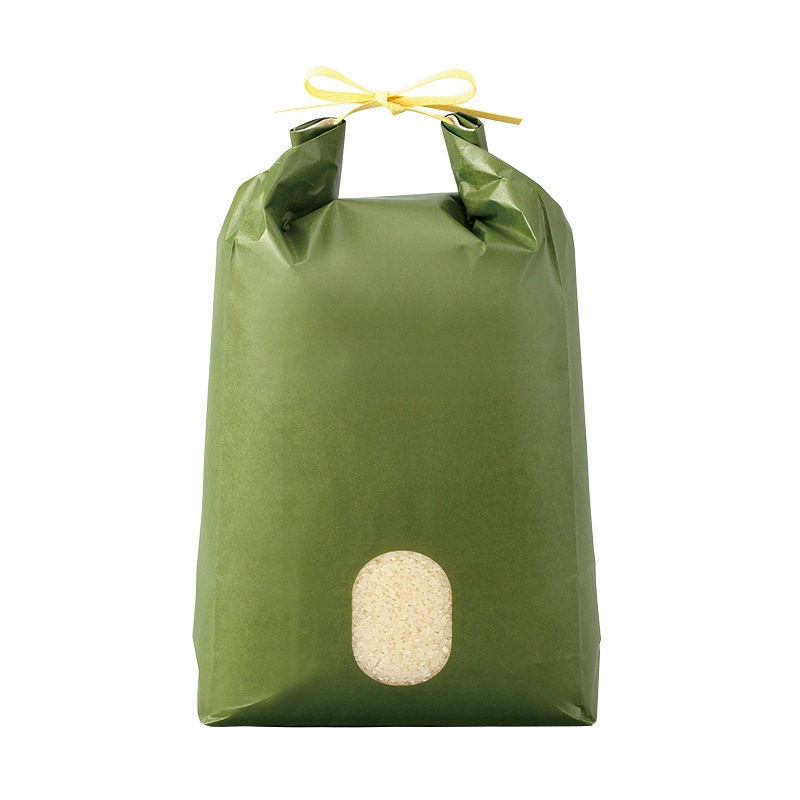 マルタカ 米袋 紐付カラークラフト 保湿タイプ 無地 深緑 窓あり 5kg KHP862 300枚/箱(ご注文単位1箱)【直送品】