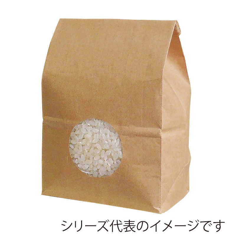マルタカ 米袋 留具付 クラフトSP 保湿タイプ 無地 窓あり 300~450g KHS812 300枚/箱(ご注文単位1箱)【直送品】