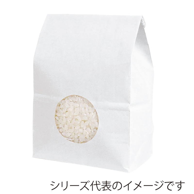 マルタカ 米袋 留具付 白クラフトSP 保湿タイプ 無地 窓あり 300~450g KHS813 300枚/箱(ご注文単位1箱)【直送品】