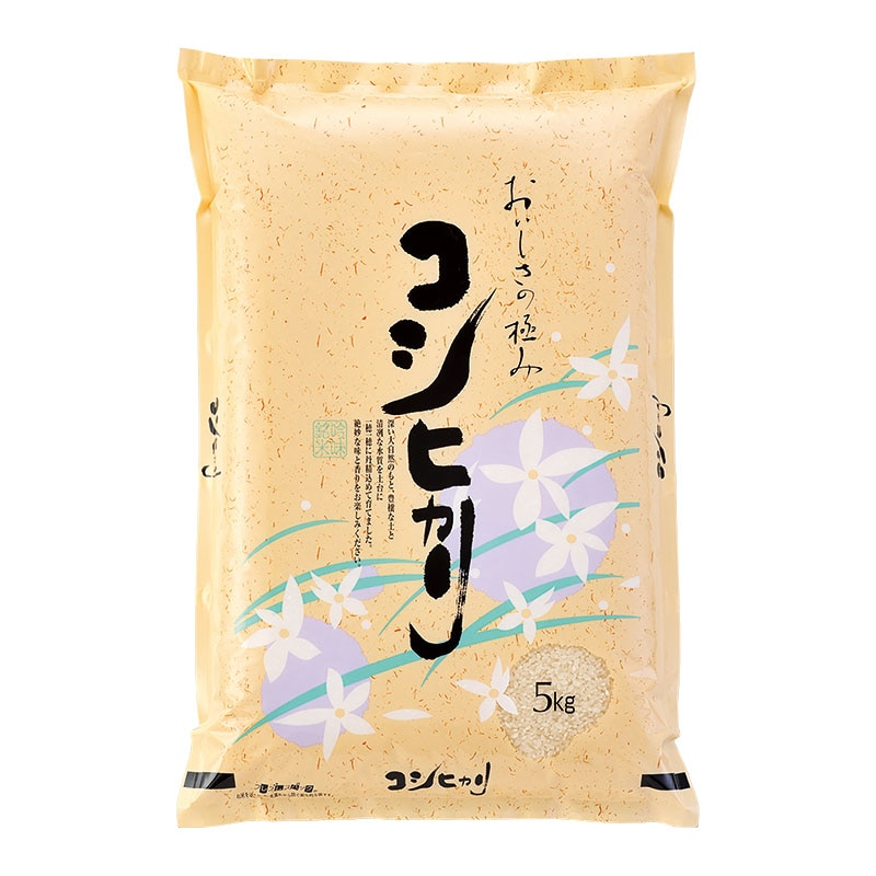 マルタカ 米袋　ラミ　フレブレス こしひかり　白い花　5kg MN5500 500枚/箱（ご注文単位1箱）【直送品】