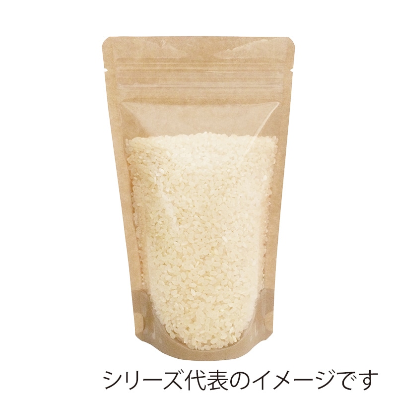 マルタカ 米袋 クラフト スタンドチャック袋 無地 前面窓 450g TC0001 500枚/箱(ご注文単位1箱)【直送品】