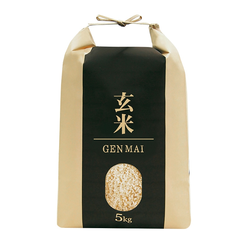 マルタカ 米袋　紐付クラフト 玄米 匠技　窓あり　5kg KH0009 300枚/箱（ご注文単位1箱）【直送品】