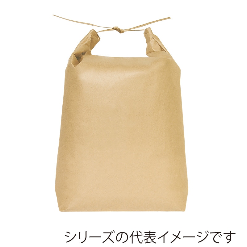 マルタカ 米袋 紐付クラフト 舟底 無地 窓なし 3kg KH0821 300枚/箱(ご注文単位1箱)【直送品】