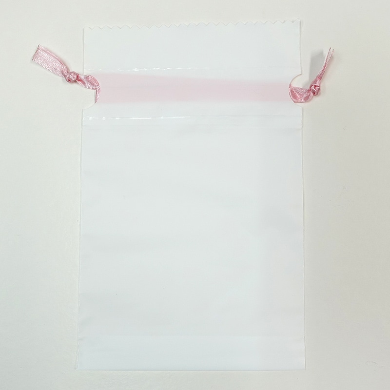 梨地サテンリボンポーチ ピンク 1663501 50個/束（ご注文単位10束）【直送品】