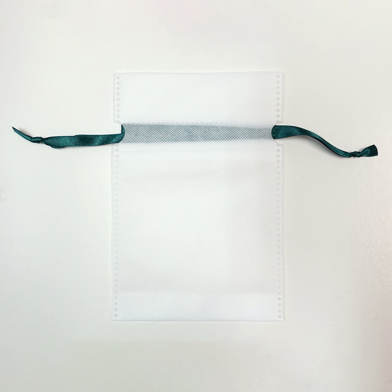 不織布サテンリボンポーチ モスグリーン 4631226 20個/束（ご注文単位10束）【直送品】