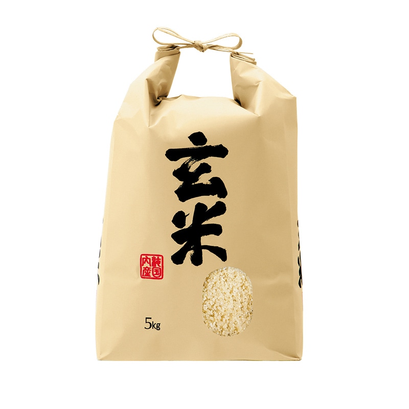 マルタカ 米袋　紐付クラフト 玄米 良穀　窓あり　5kg KH-0370 300枚/箱（ご注文単位1箱）【直送品】