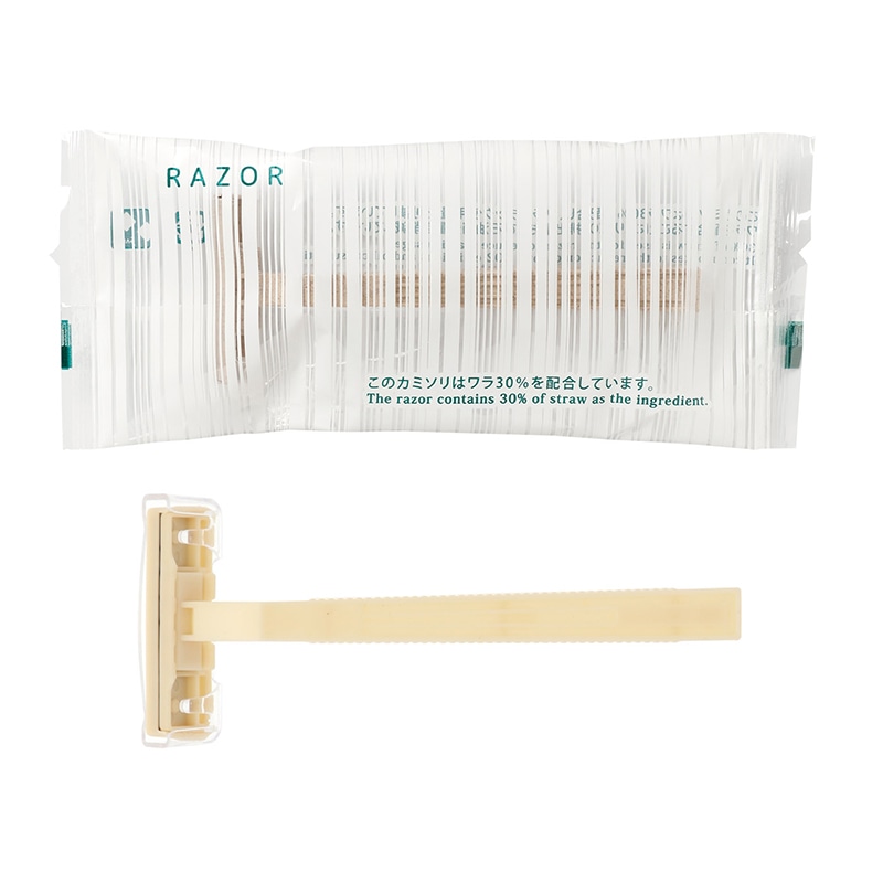 山陽物産 エコカミソリ　3枚刃　バイオマス　個包装 白 14232-08 500個/束（ご注文単位4束）【直送品】