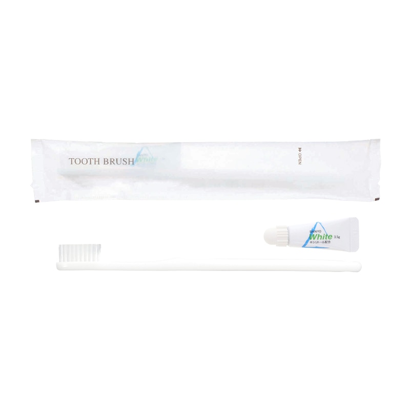 山陽物産 ハブラシセット　個包装 K-2M-3.5g　白 11123 250個/束（ご注文単位4束）【直送品】