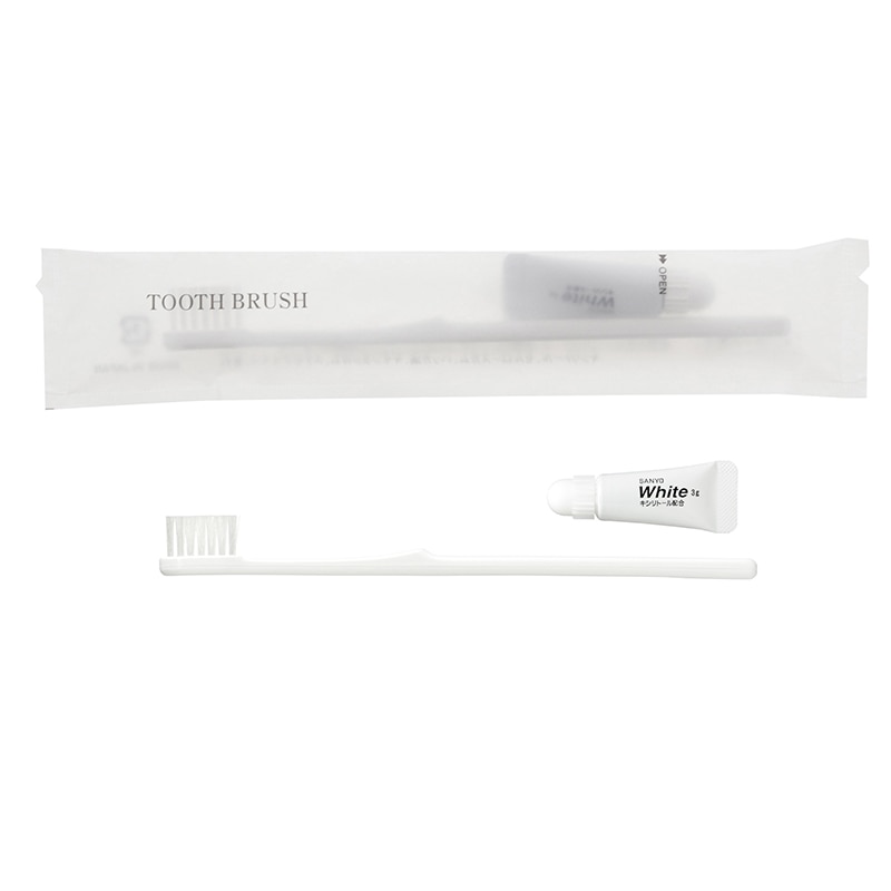 山陽物産 ハブラシセット　個包装 JS-5M　白 11141 250個/束（ご注文単位8束）【直送品】