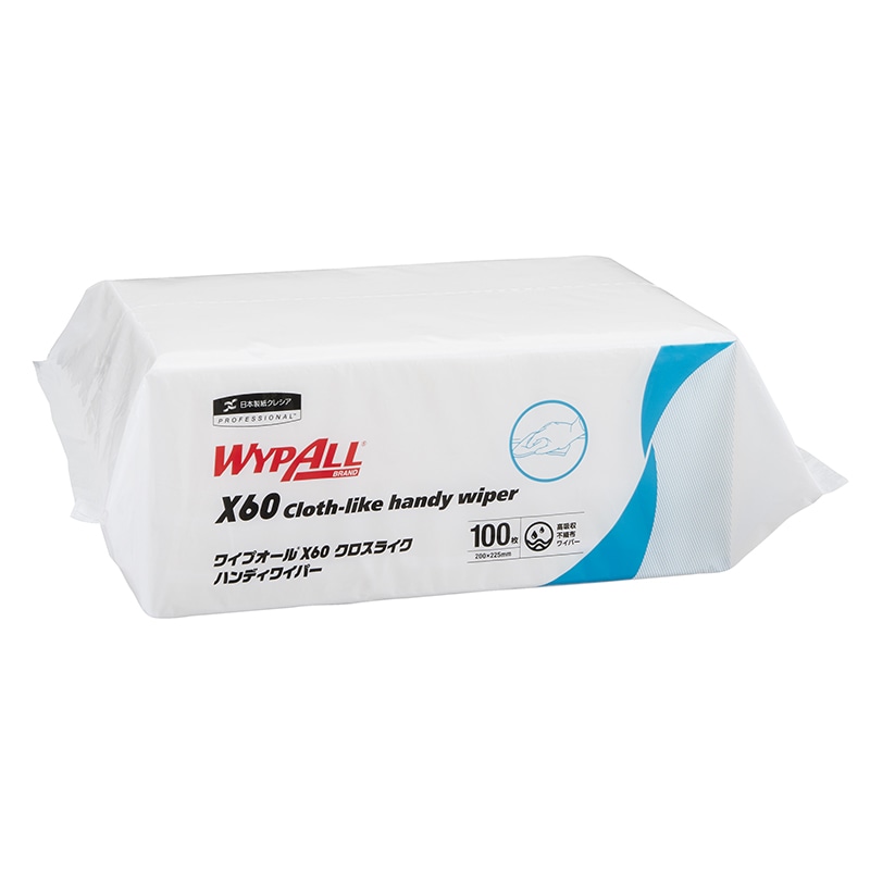 日本製紙クレシア 不織布ワイパー ワイプオールX60 クロスライク ハンディワイパー 60535 1袋(ご注文単位16袋)【直送品】