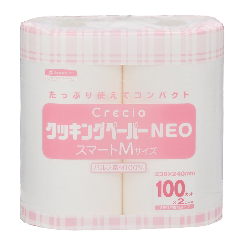日本製紙クレシア クレシア クッキングペーパー NEO スマートMサイズ 100カット 2ロール 38770 1袋(ご注文単位6袋)【直送品】