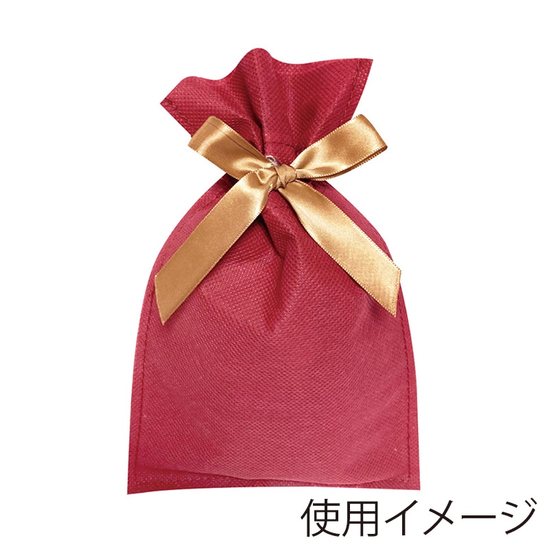 エスパック 不織布リボン付ギフトバッグ SS レッド 10枚/袋（ご注文単位1袋)【直送品】