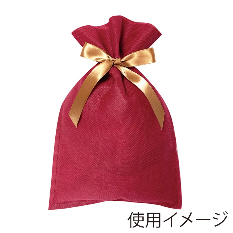 エスパック 不織布リボン付ギフトバッグ S レッド 10枚/袋（ご注文単位1袋)【直送品】