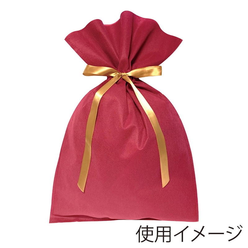 エスパック 不織布リボン付ギフトバッグ L レッド 10枚/袋（ご注文単位1袋)【直送品】