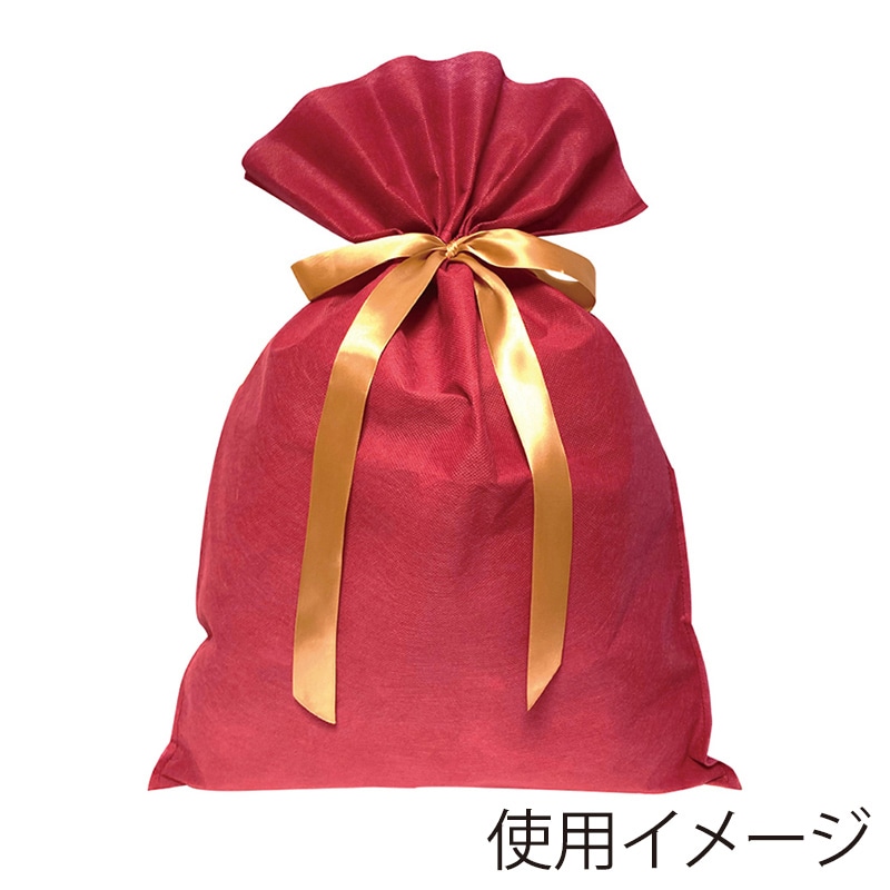 エスパック 不織布リボン付ギフトバッグ LL レッド 10枚/袋（ご注文単位1袋)【直送品】