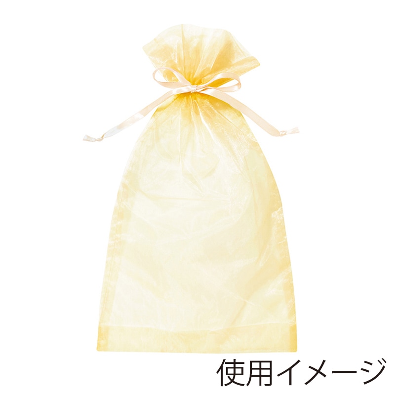 エスパック オーガンジーラッピング巾着 L ゴールド 6枚/袋（ご注文単位1袋)【直送品】