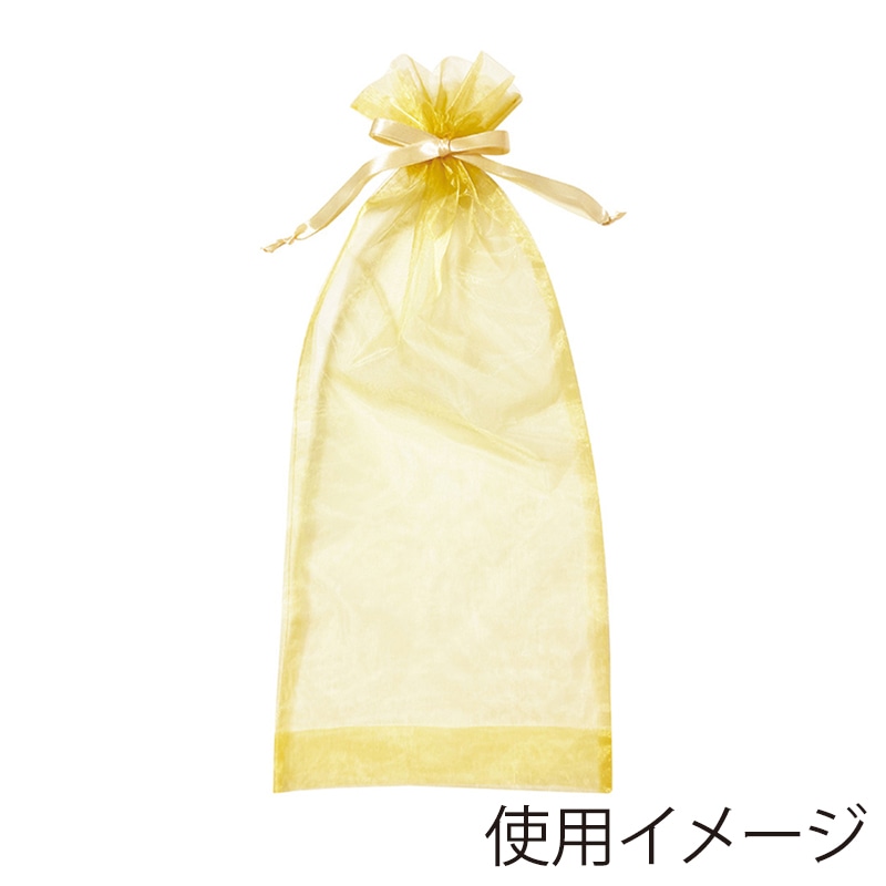 エスパック オーガンジーラッピング巾着 1.8L ゴールド 10枚/袋(ご注文単位1袋)【直送品】