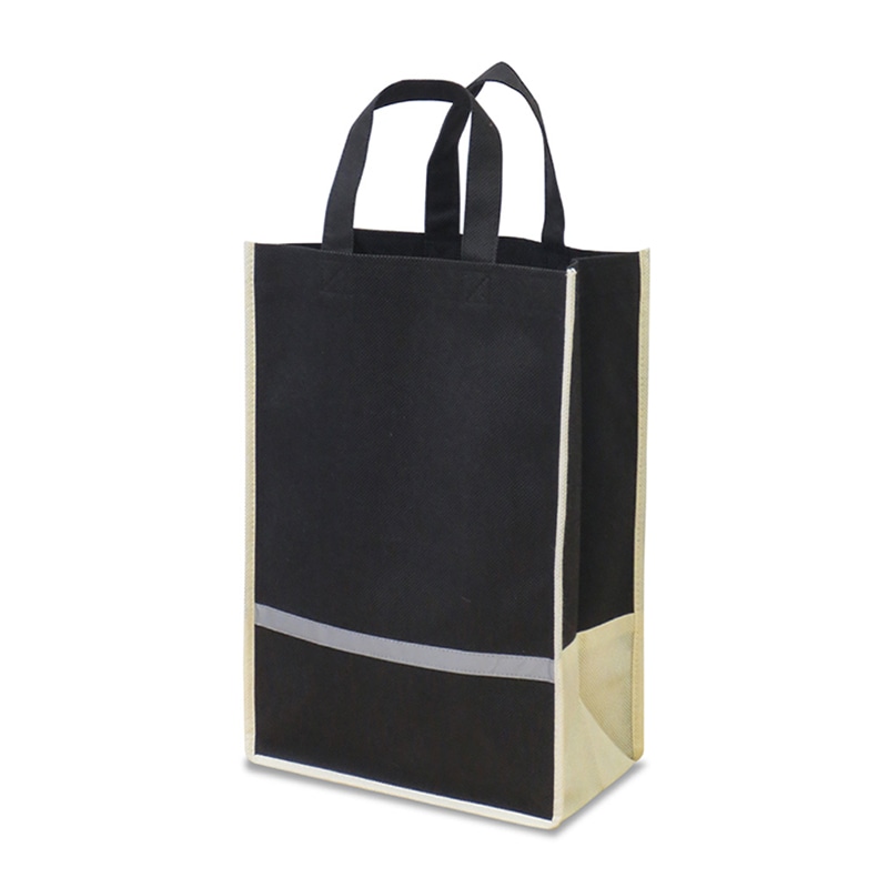 エスパック 反射材付不織布バッグ ブラック 20枚/袋（ご注文単位1袋)【直送品】