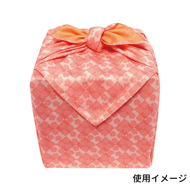 エスパック リバーシブル柄風呂敷 70cm 格子桜/オレンジ 10枚/袋(ご注文単位1袋)【直送品】