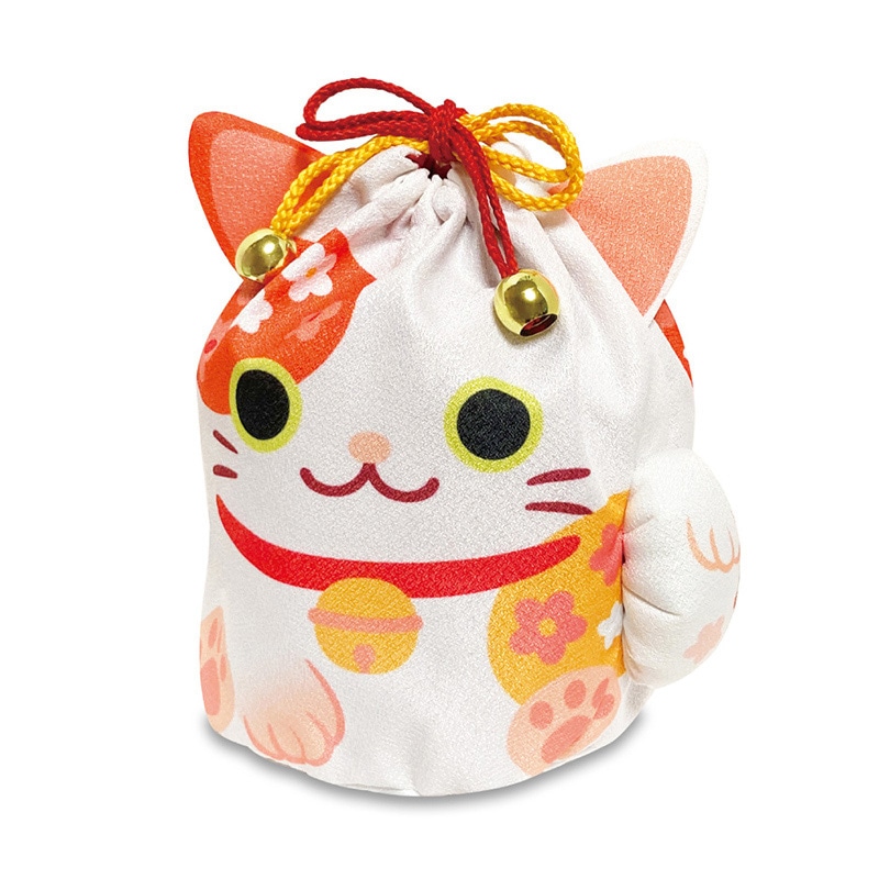 エスパック 招き猫巾着 三毛 10枚/袋（ご注文単位1袋)【直送品】