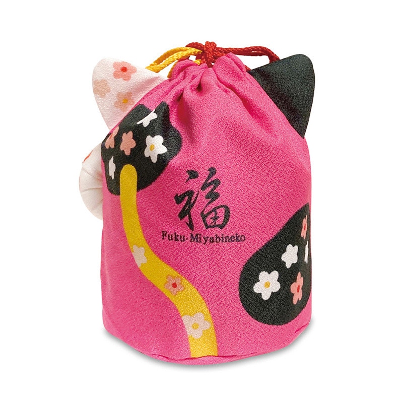 エスパック 招き猫巾着 ピンク 10枚/袋(ご注文単位1袋)【直送品】