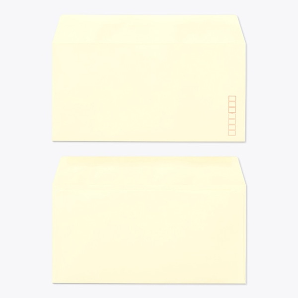 山櫻 封筒　洋長3　カマス貼　ECクリーム100 CoC　〒枠入 00404081 　1000枚/箱（ご注文単位1箱）【直送品】