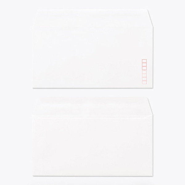 山櫻 封筒　洋長3　カマス貼　ECホワイト100 CoC　〒枠入 00404099 　1000枚/箱（ご注文単位1箱）【直送品】