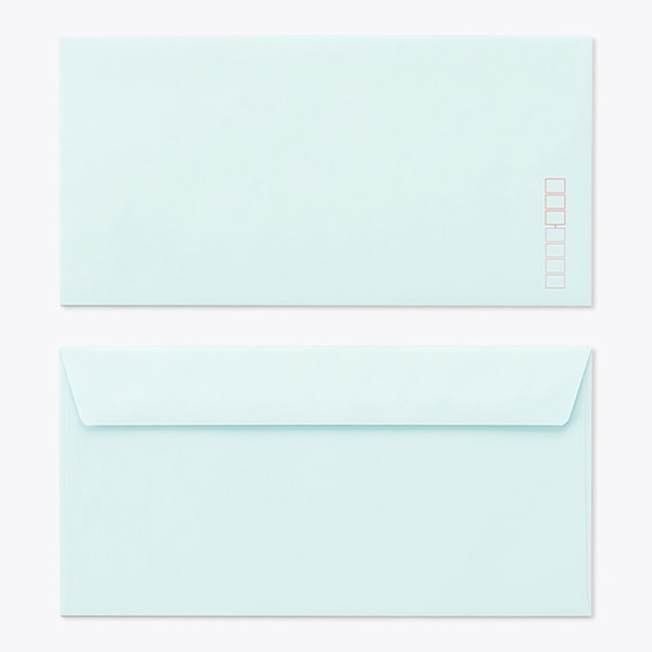 山櫻 封筒　洋長3　カマス貼FF　ECブルー100 CoC　〒枠入 00404187 　1000枚/箱（ご注文単位1箱）【直送品】