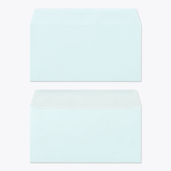 山櫻 封筒　洋長3　カマス貼　ミエナイブルー100 CoC　〒枠なし 00404229 　1000枚/箱（ご注文単位1箱）【直送品】