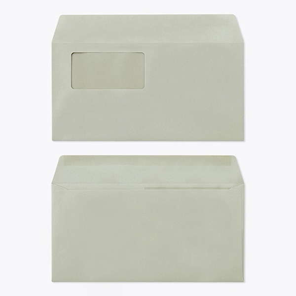 山櫻 封筒　洋長3窓付　カマス貼　Kグレイ85 CoC　〒枠なし　A644 00404307 　1000枚/箱（ご注文単位1箱）【直送品】