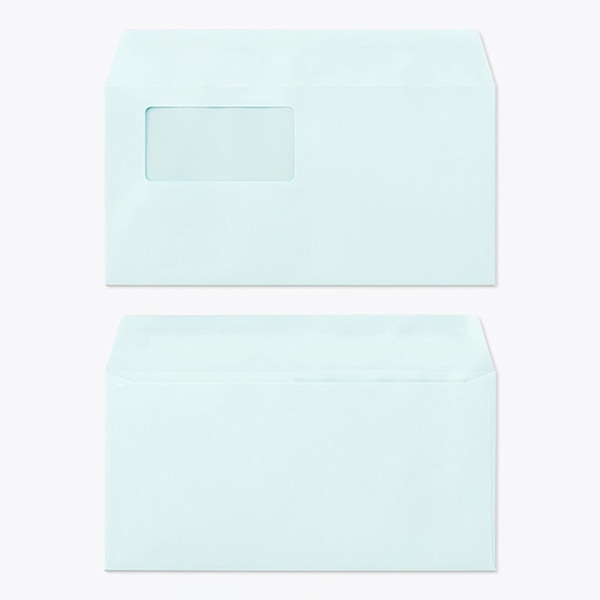 山櫻 封筒　洋長3窓付　カマス貼　ECブルー100 CoC　〒枠なし　A745 00404312 　1000枚/箱（ご注文単位1箱）【直送品】