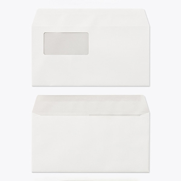 山櫻 封筒　洋長3窓付　カマス貼　ミエナイ白100 CoC　〒枠なし　A840 00404319 　1000枚/箱（ご注文単位1箱）【直送品】