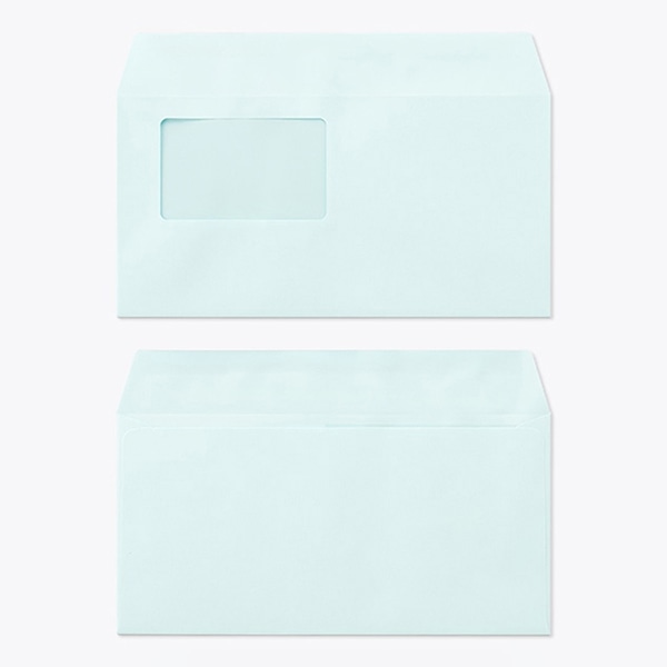 山櫻 封筒　洋長3窓付　カマス貼　ECブルー100 CoC　〒枠なし　B785 00404332 　1000枚/箱（ご注文単位1箱）【直送品】