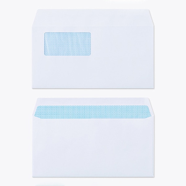 山櫻 封筒　洋長3窓付　カマス貼　再生ケント100 CoC　裏地紋青　〒枠なし　A343 00404333 　1000枚/箱（ご注文単位1箱）【直送品】