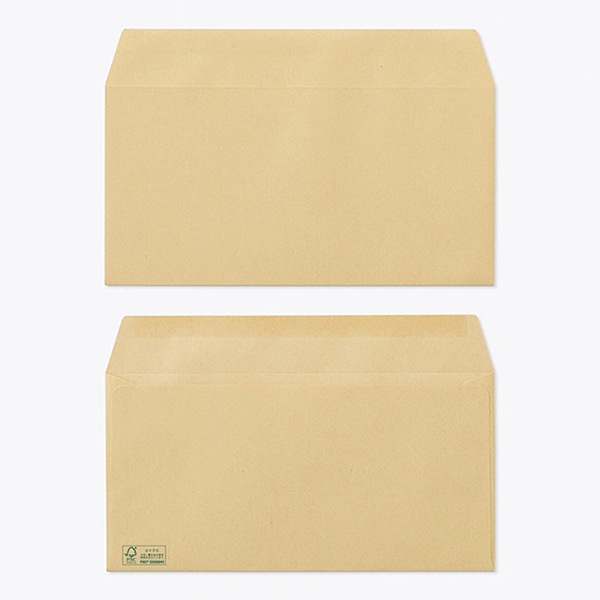 山櫻 封筒　洋長3　カマス貼　クラフト85 森林認証マーク入　〒枠なし 00404506 　1000枚/箱（ご注文単位1箱）【直送品】