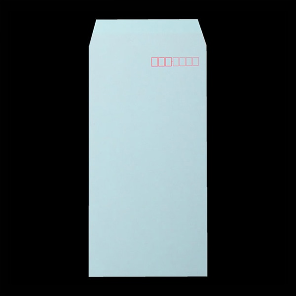 山櫻 封筒　長3　スミ貼　ヨミニクイ　ECブルー80 CoC　〒枠入 00513822 　1000枚/箱（ご注文単位1箱）【直送品】