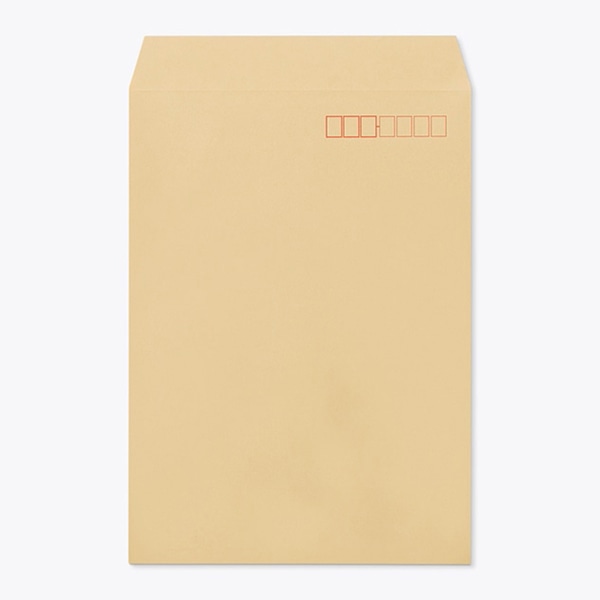 山櫻 封筒　角2　中貼　クラフト85　スラット CoC　〒枠入 00563136 　500枚/箱（ご注文単位1箱）【直送品】