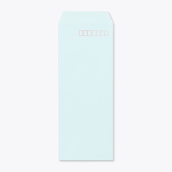 山櫻 封筒　長40　スミ貼　Kブルー80　スラット CoC　〒枠入 00563195 　1000枚/箱（ご注文単位1箱）【直送品】