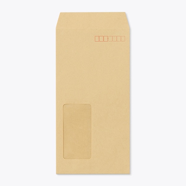 山櫻 封筒　長3窓付　中貼　クラフト70 CoC　〒枠入　A21W 00564004 　1000枚/箱（ご注文単位1箱）【直送品】