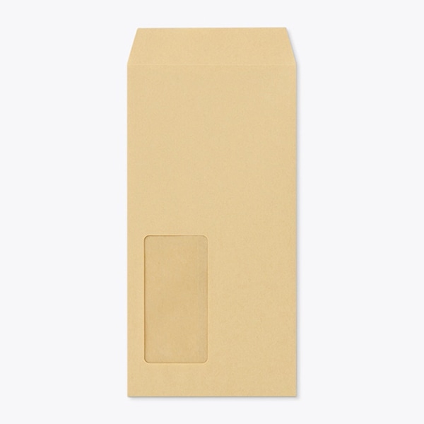 山櫻 封筒　長3窓付　中貼　クラフト85 CoC　〒枠なし　A40 00564007 　1000枚/箱（ご注文単位1箱）【直送品】